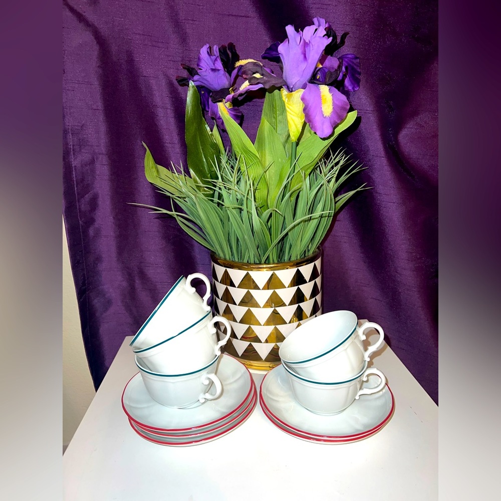 RICHARD GINORI - ANTICO DOCCIA - SET of (6 Tea Cups and Saucers) Italy - Holiday